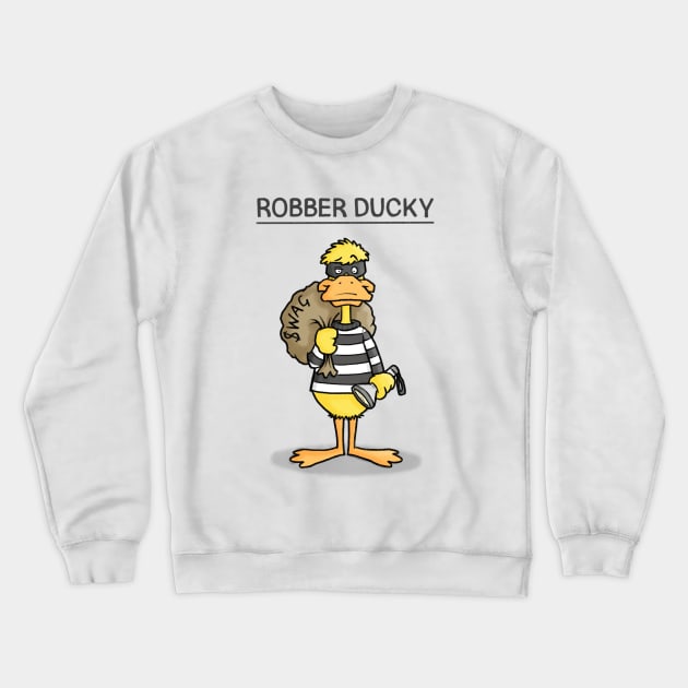 Robber Ducky Crewneck Sweatshirt by CarlBatterbee